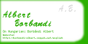 albert borbandi business card